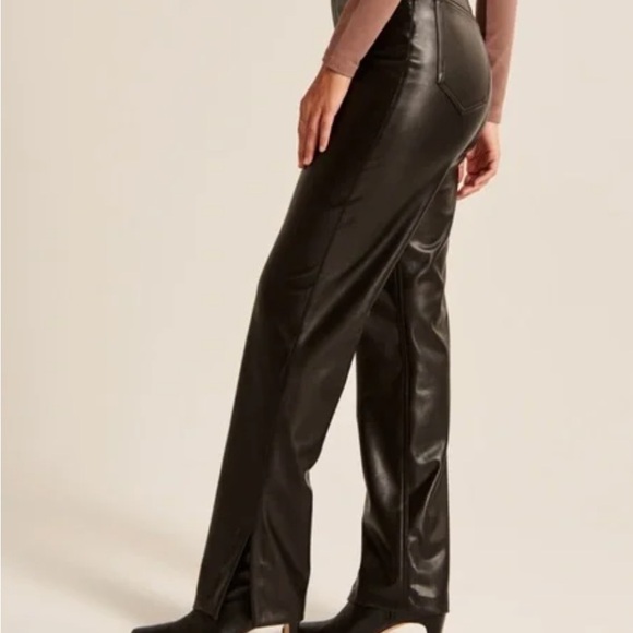 Abercrombie Leather Straight Leg Pants - Picture 4 of 5
